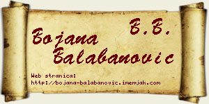 Bojana Balabanović vizit kartica